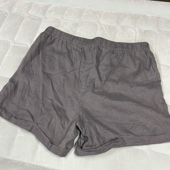 Ellen Tracy Linen Shorts Size XL Gray Drawstring Waist Pockets 100% Linen 4” - Picture 6 of 9